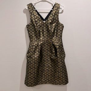 J. Crew gold and black sparkly pocket dress